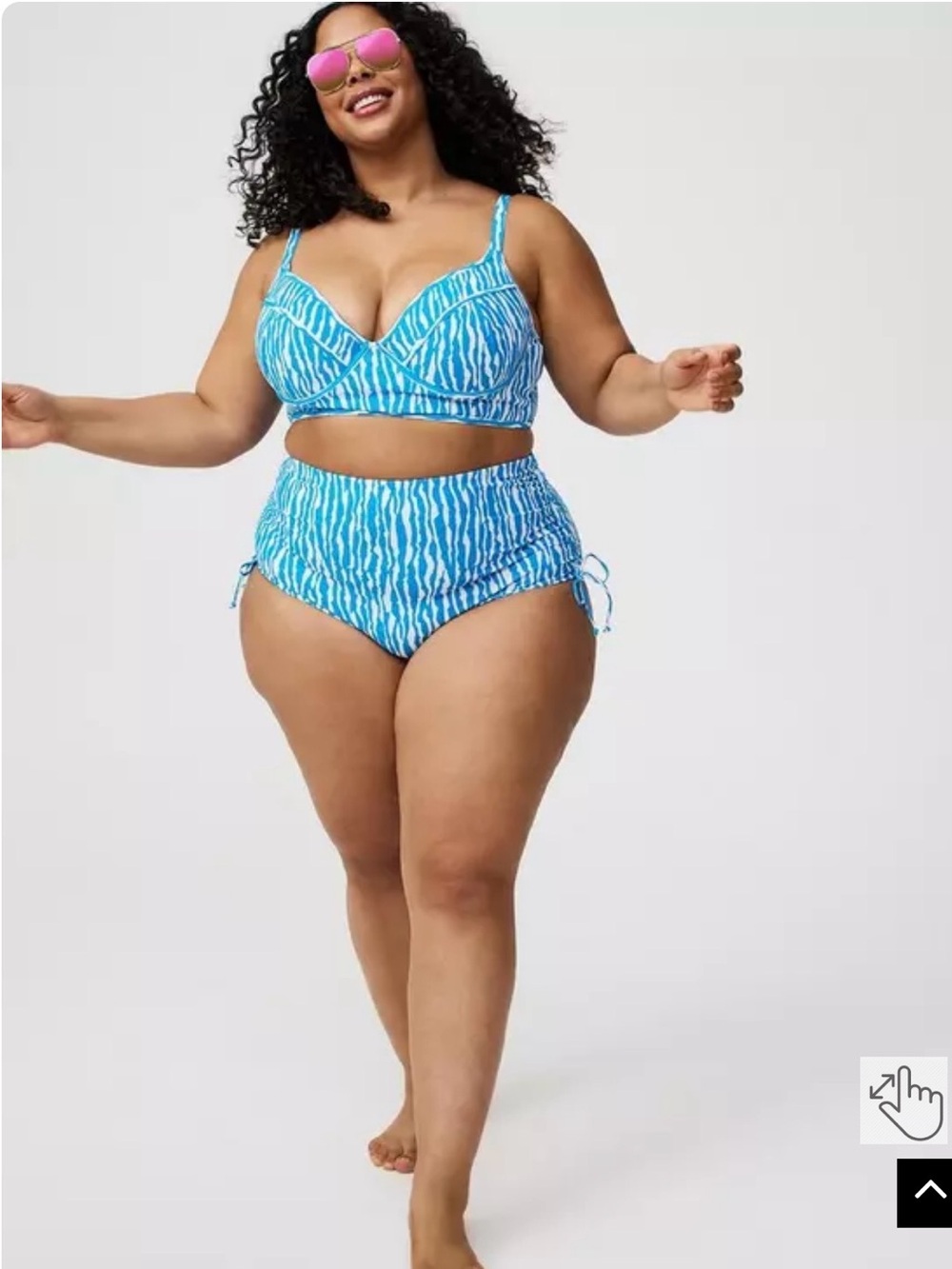 torrid NWOT Blue Zebra-Print High-Waist Swim Bikini